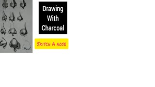 how to draw a nose with one pincil كيف ترسم الانف