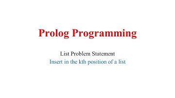 Prolog List Program | Insert Element at any Position of a List