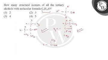How many structural isomers of all the tertiary alcohols with molecular formula \( \mathrm{C}_{6....
