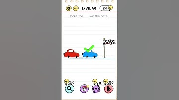 Level 49 of brain test //  Make the read win the race .