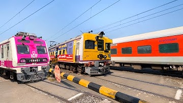 🔥Different Model Trains Skip Railgate Dangerously | Railroad Crossing | Level Crossing