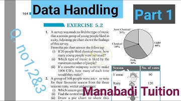 Exercise 5.2|class 8 |Chapter 5|Data Handling| Q no 1,2&3 part 1|with notes|