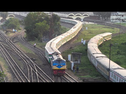 Subarna Express Train leaving Dhaka Railway Station || Bangladesh Railway