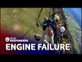 Pilot's Parachute Landing Caught on Camera (Engine Explodes at 8,000 ft)