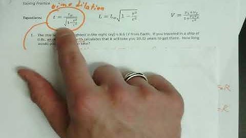 Physics 2 - Relativity - Notes 1C: Time Dilation Example (#1)