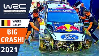 Adrien Fourmaux Crash : Renties Ypres Rally Belgium 2021: Big WRC Rally Crash