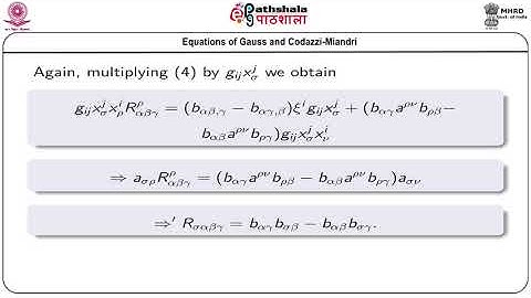 M-20. Surface embedded in space: gauss and Codazzi- Mainardi equations
