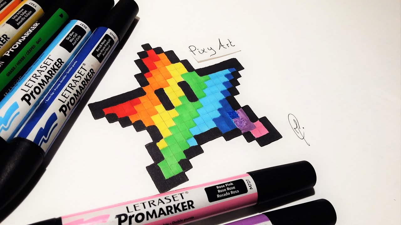 How to Draw Rainbow Star Mario - Pixel Art (Easy !) - YouTube