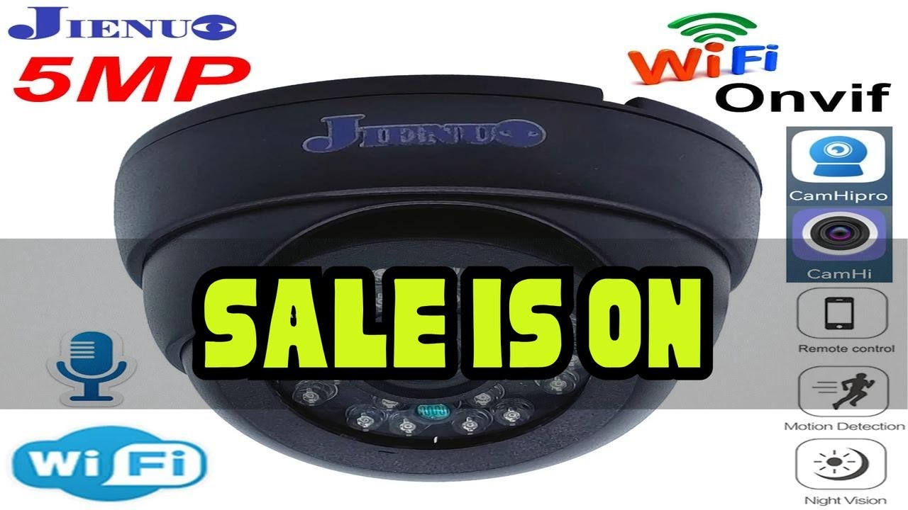 JIENUO Wifi Camera IP Black Dome HD Infrared Night Vision Cctv Surveillance Video Onvif 1080P Audio