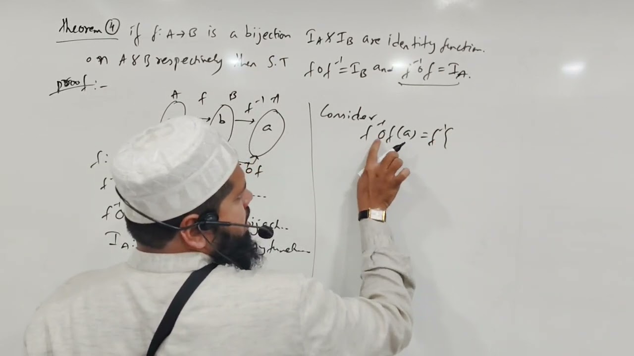 ⚡Function Theorem Math 1A LAQ 4 f:A→B, Bijection IA and IB are Identity 