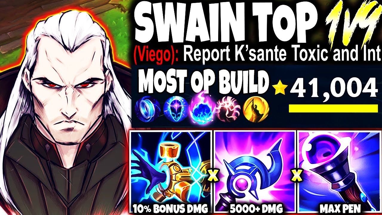 I created the BEST 1v9 SWAIN Top Lane Build to CARRY DMG & SUSTAIN 🔥