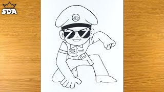 How to Draw little Singham desh ka sipahi - Step By Step Easy