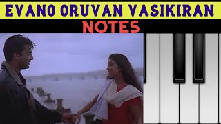 Video thumbnail of "Evano Oruvan Vasikiran | Alaipayuthey | A R Rahman | ** NOTES ** | Piano Cover |"