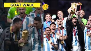 🐐Messi Lift World Cup 2022 Trophy & Does The GOAT Walk🔥