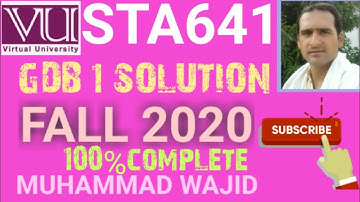 sta641 gdb 1 solution fall 2020 ~ sta 641 gdb 1 2020