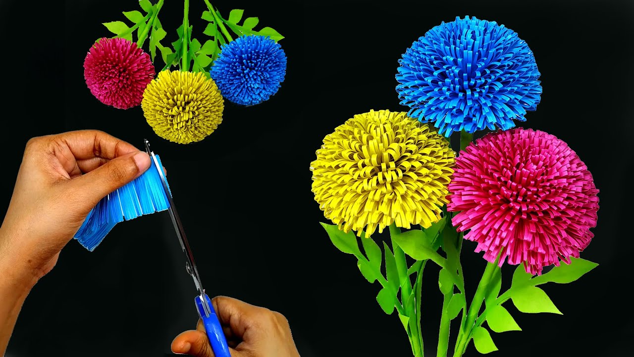 Easy Paper Flower Craft | Paper Flower Making Step By Step | DIY Paper Craft