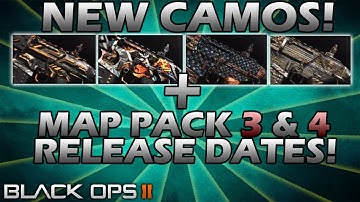 Black Ops 2 NEW CAMOS! + Map Pack DLC 3 & 4 Release Dates! (BO2 Gameplay)