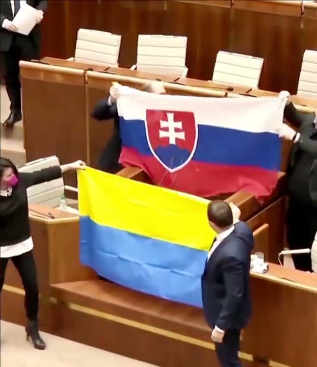 Ukrainian Flag disrespected at Slovak Parliament. Hit that subscribe button & Share.