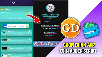 New Paytm Earning App || New Upi Earning App 2023 || Grow Dhan App Unlimited Coin Adder Script