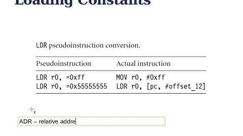 Loading Constants using LDR and ADR