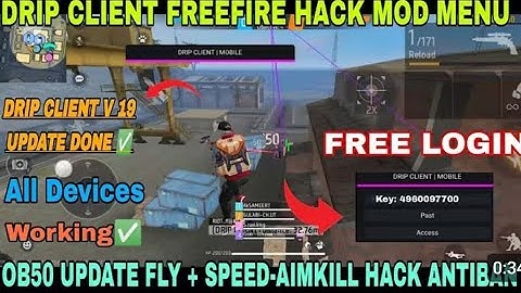 Mod menu ob50 DRIP CLIENT FREFIRE HACK mod menu ta safe por enquanto tropinha 😃 