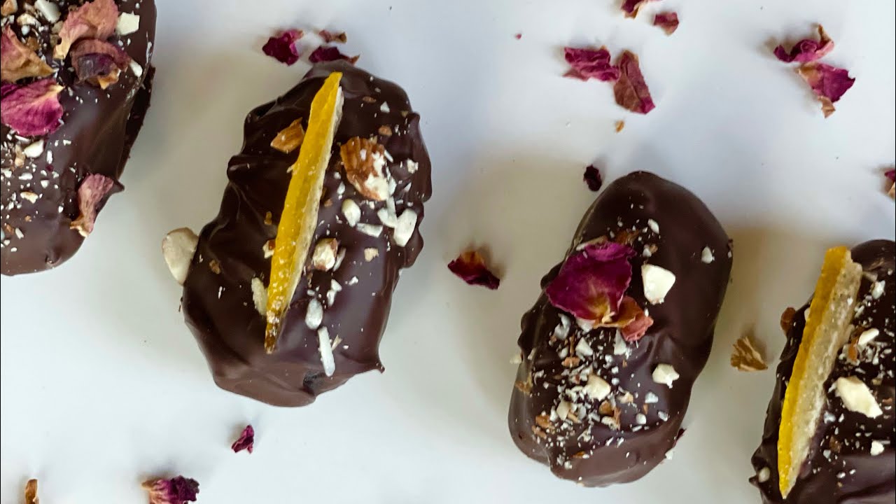 Chocolate Covered Dates With Almond And Candied Orange Recipe