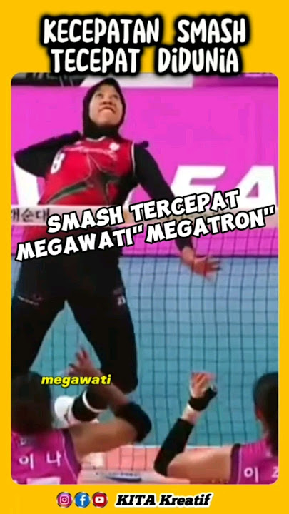 Smash petir inilah kecepatan smash megawati megatron#volleyball