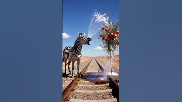 Zebra saved the pomegranate tree from drying up by watering it😭#ai​ #save​ #tree​ #zebra​ #100kviews