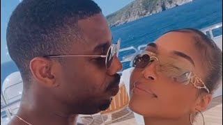 LORI HARVEY AND MICHEAL B JORDAN ON A YACHT KISSING INSTAGRAM STORY