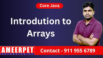 Introduction to Arrays In java | By Srinivas | Ameerpet Technologies