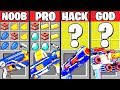 Minecraft Battle: NERF GUN WAR CRAFTING CHALLENGE - NOOB vs PRO vs HACKER vs GOD ~ Animation