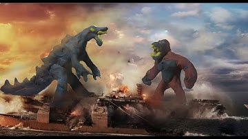 Godzilla vs kong aircraft carrier battle ( part 2 ) | 2021 | stop motion