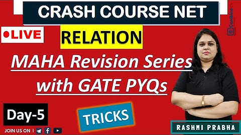 8-RELATIONs explained with GATE/NET PYQs | MAHA Revision-DM Tricks & LMN Live Class by Rashmi Prabha