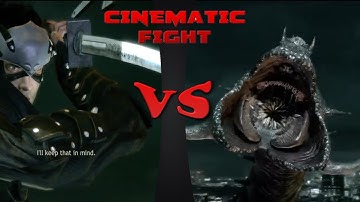 [Cinematic Fight] Ninja vs Giant Mutated Worm (Ninja Blade)