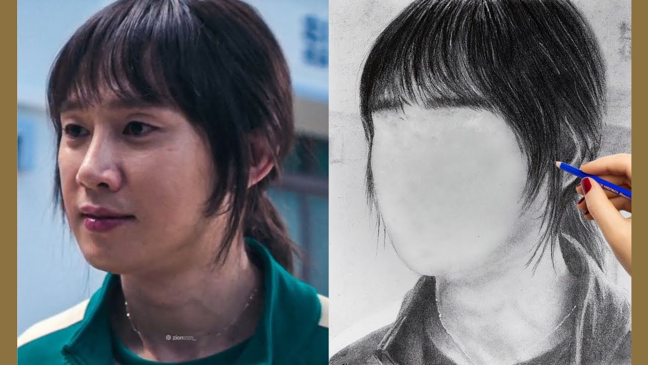 Unveiling Squid Game’s Player 120 | Stunning Timelapse Drawing of Cho Hyun-ju