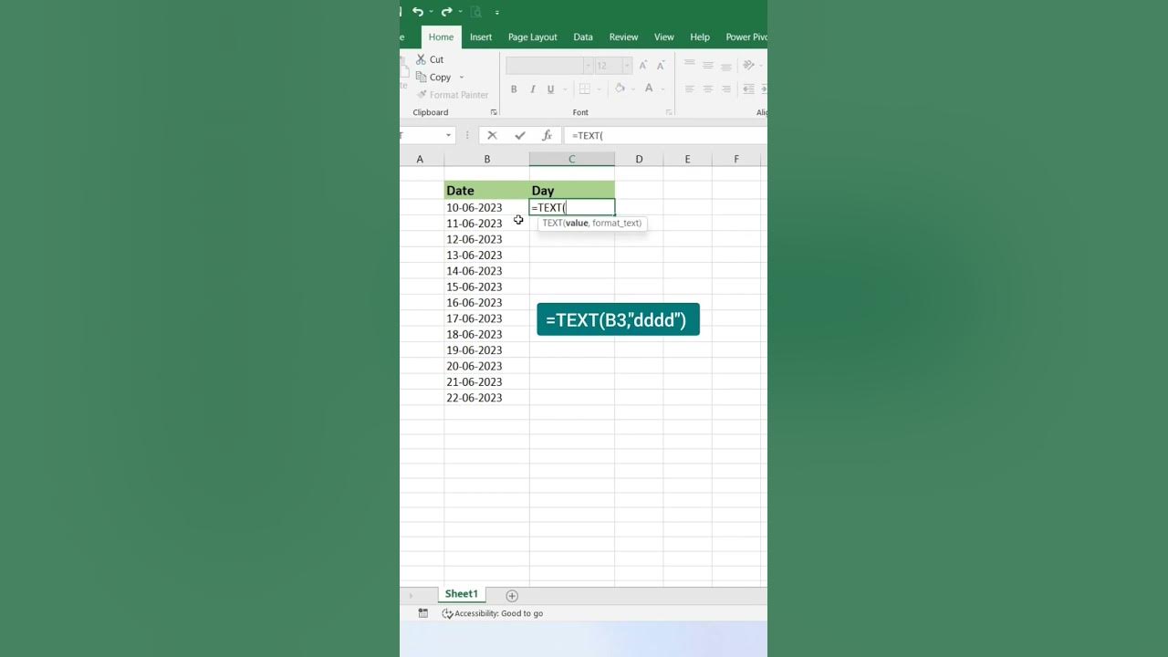 Extract Day Name From Date In Excel