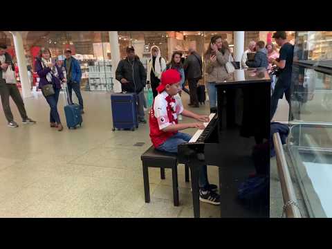 ⁣Crowd Demands Encore As Man Misses Train in Queen Bohemian Rhapsody Piano Epic Cole Lam 12 Years