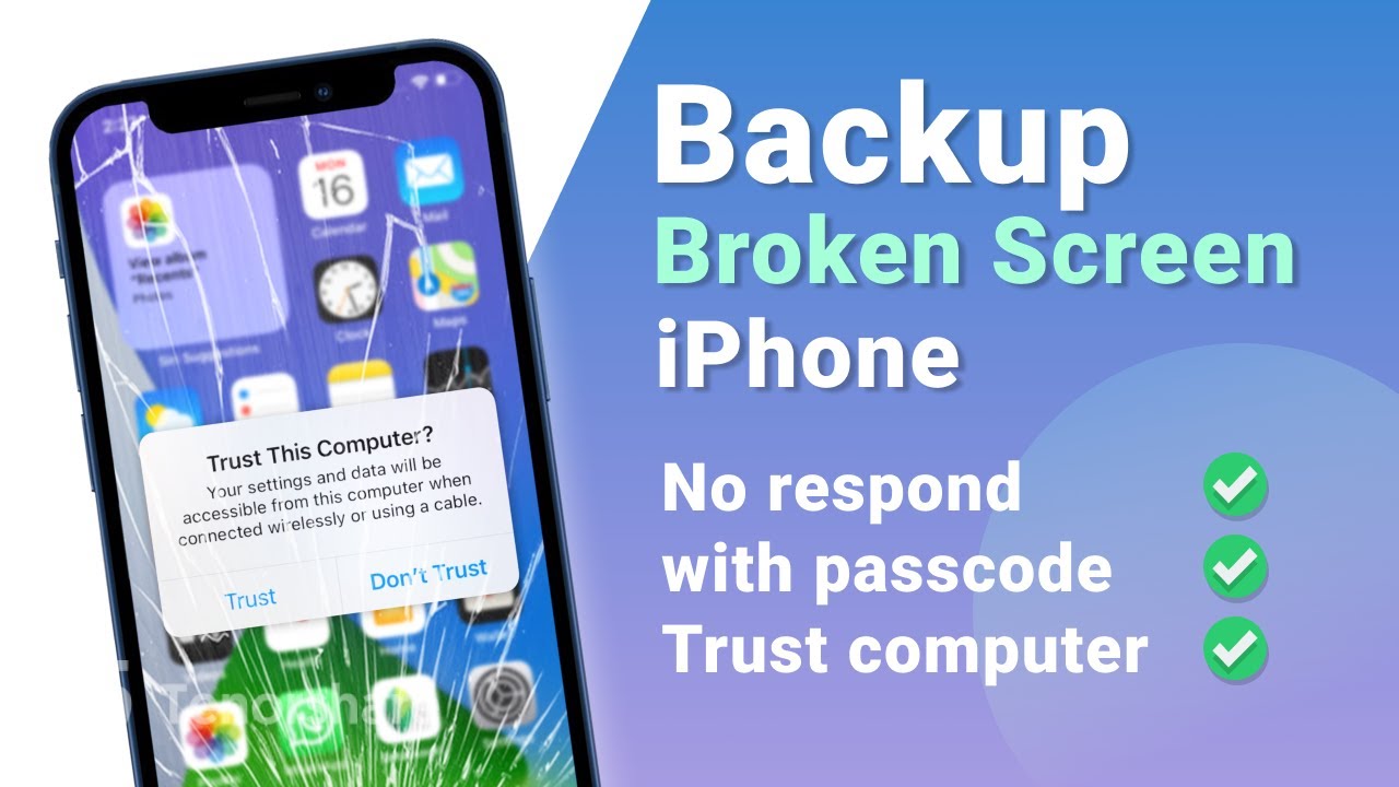 How do I backup my broken iPhone without a trusted computer?