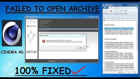 Fix: "FAILED TO OPEN ARCHIVE" Error-CINEMA 4D