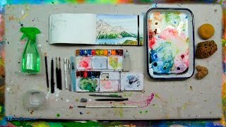 materials sketching tools watercolor