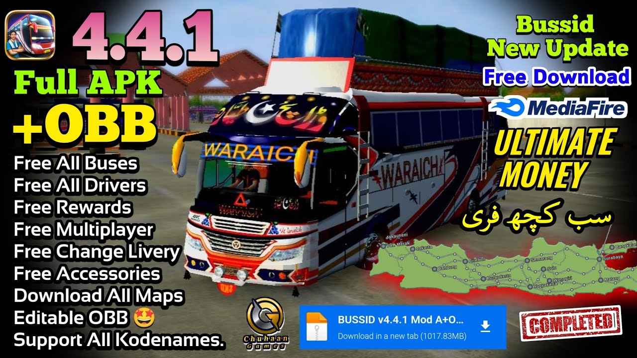 Full Mod Apk+Obb New Update Bussid 4.4.1 Unlock all buses Share Free || Bus Simulator Indonesia.