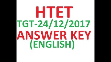 HTET 2017 TGT MORNING SHIFT ANSWER KEY | htet level 2 answer key | htet answer key 24 december 2017