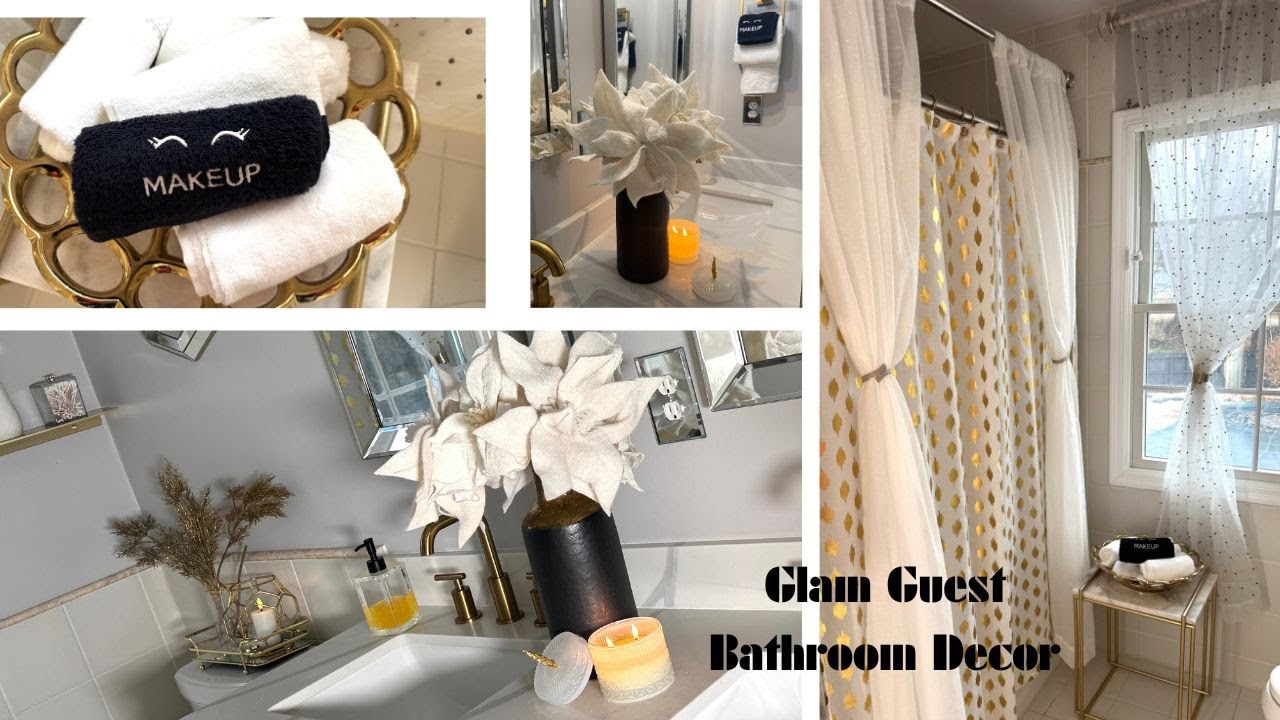 GLAM GUEST BATHROOM DECOR IDEAS | CLEAN & DECORATE WITH ME