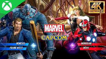 Marvel vs Capcom Infinite | Nemesis & Frank West vs Morrigan & Nova | Xbox Gameplay 4K