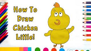 How To Draw Chicken Little! (Art For Kids!) - Easy Step By Step Beginner Art/Drawing Lesson!