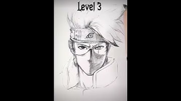 How to Draw Kakashi in different levels 😳  #video  #anime #drawing