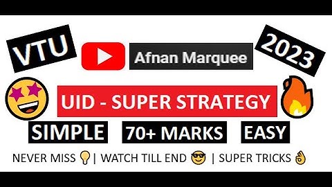 UID SUPER PLAN 70+ marks Best Video💯SUPER TRICKS 2023 EXAM🤩🎯NEW UPDATE 🔥🔥🔥 7SEM CSE ISE #vtu #2023