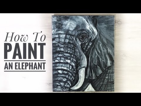 elephant painting on canvas