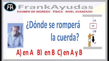 Ejercicio dinámica, dónde se romperá la cuerda, ejercicio tipo examen admisión, nivel avanzado,