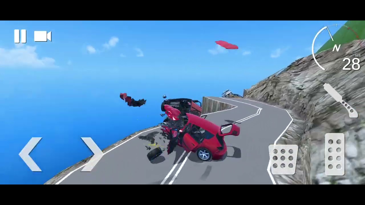 Insane Car Crash Moments In Game😱 car ke video #beamngdrive 